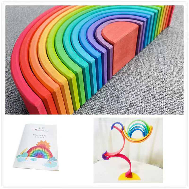 Wood Rainbow - Wooden Rainbow Stacker Toy