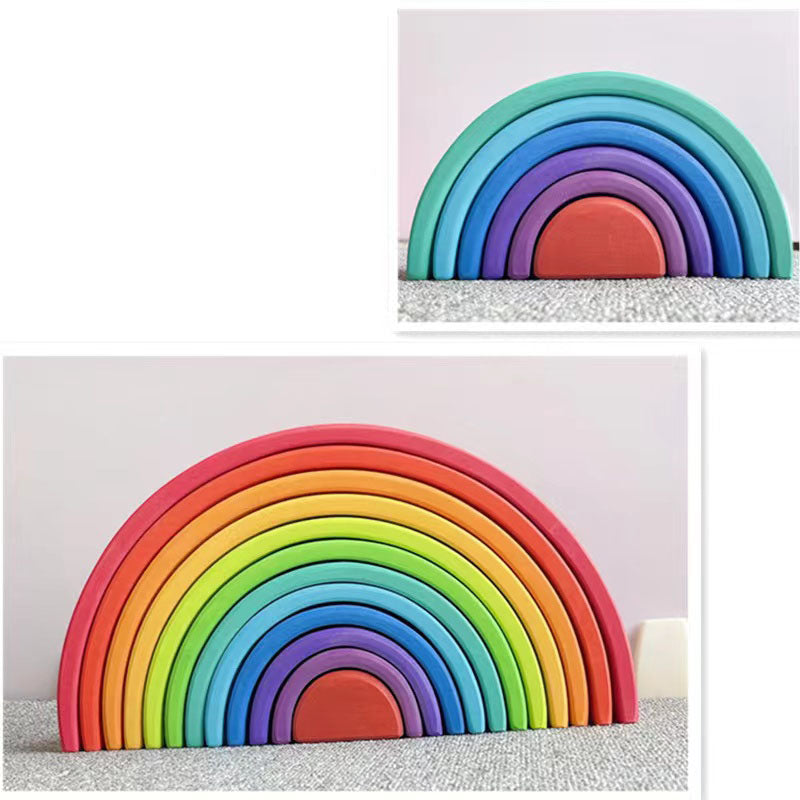 Wood Rainbow - Wooden Rainbow Stacker Toy